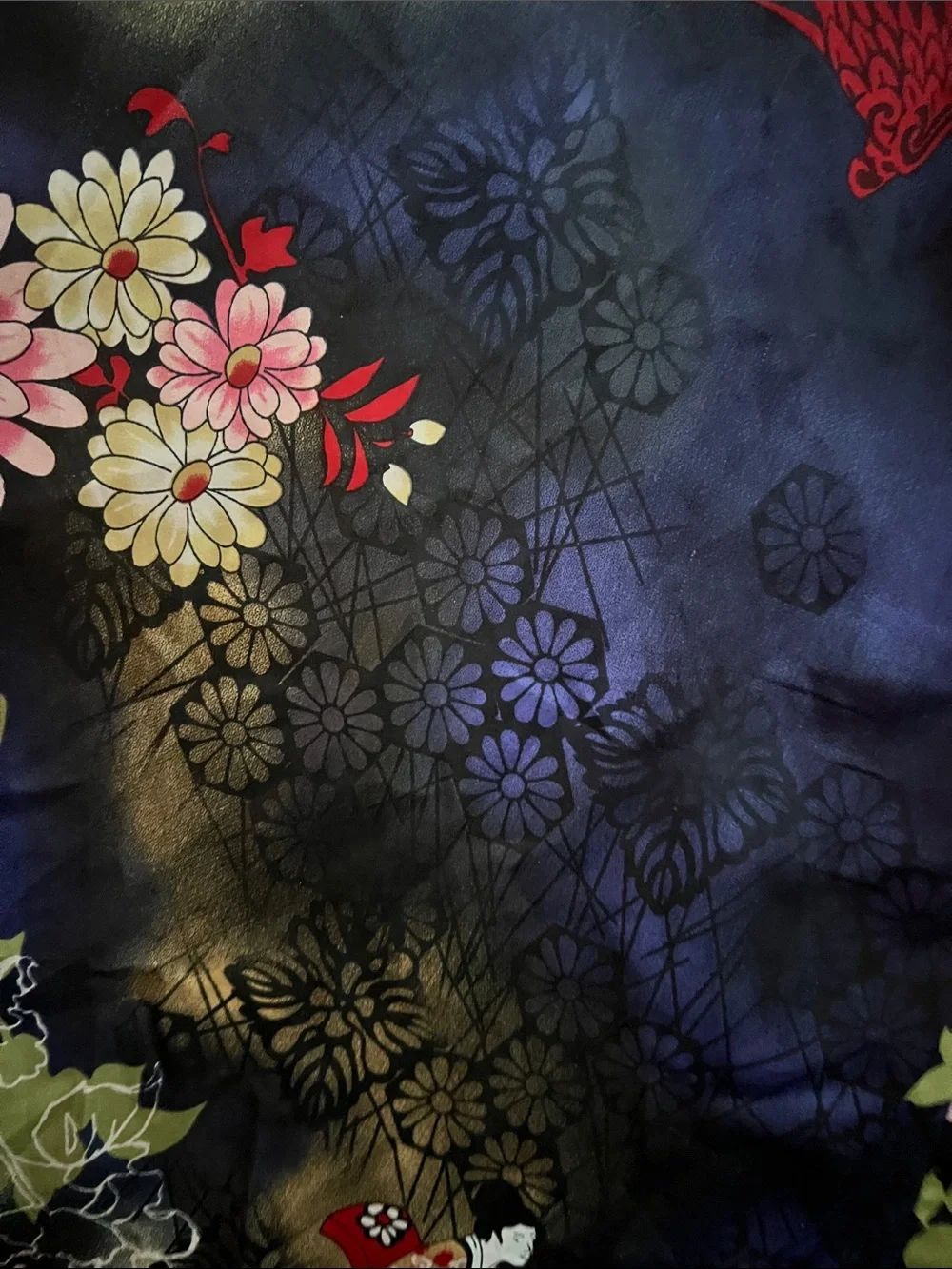 Elegant Floral Wrap Kimono Robe